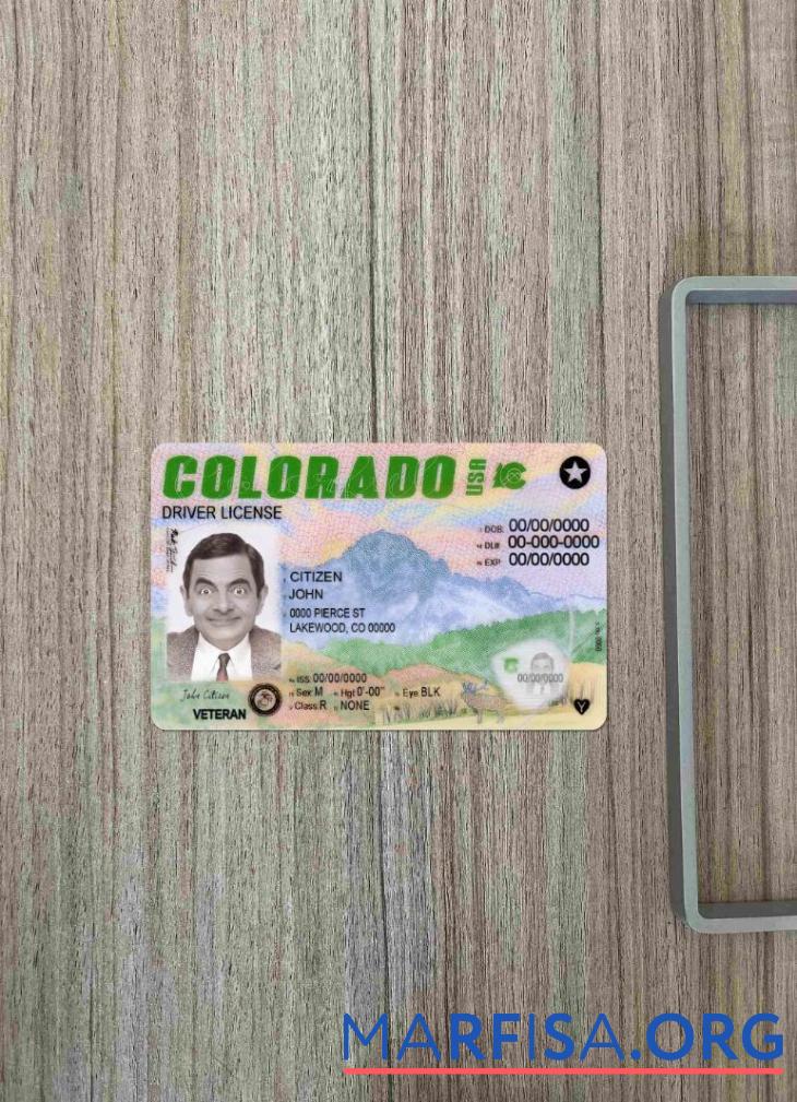 Realistic USA Colorado driving license 2022 present photolook download for verification